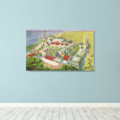 Uitzicht van het Ierse dorp Canvas Afdruk (Insitu (Houten vloer))