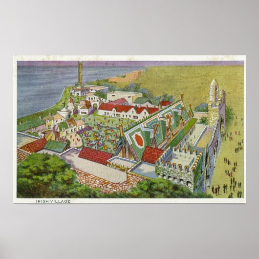 Uitzicht van het Ierse dorp Poster (Voorkant)