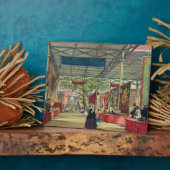 Uitzicht van het Indiase deel van de Grote tentoon Fotoplaat (Zijkant)