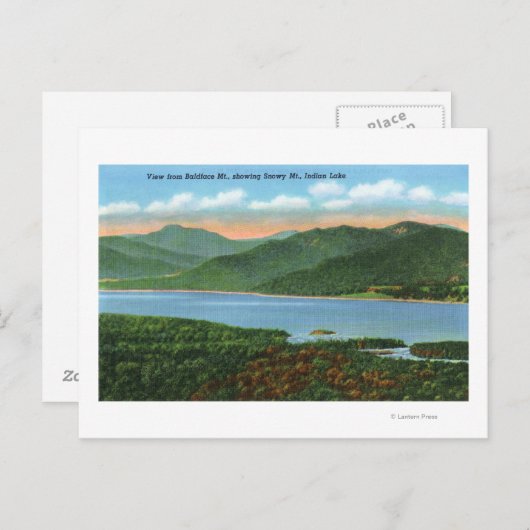 Uitzicht van het Indische meer en het Snowy-geberg Briefkaart (Voorkant / Achterkant)