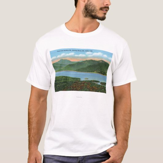 Uitzicht van het Indische meer en het Snowy-geberg T-shirt (Voorkant)