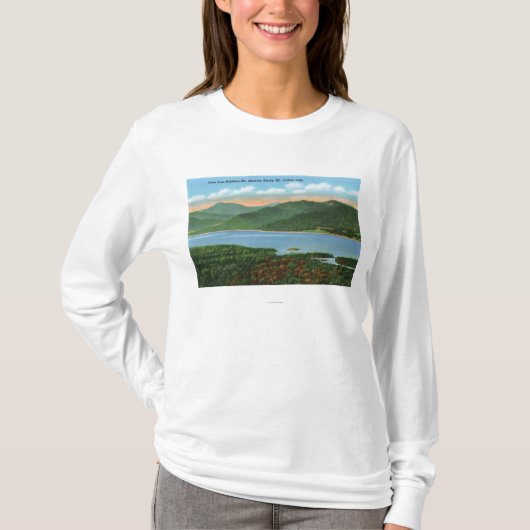 Uitzicht van het Indische meer en het Snowy-geberg T-shirt (Voorkant)