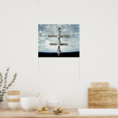 Uitzicht van het internationale ruimtestation van  poster (Keuken)