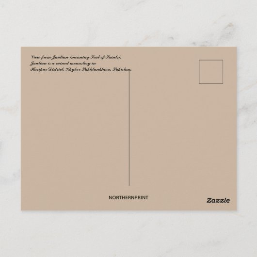 Uitzicht van het Jaulian klooster in Pakistan Briefkaart (Achterkant)