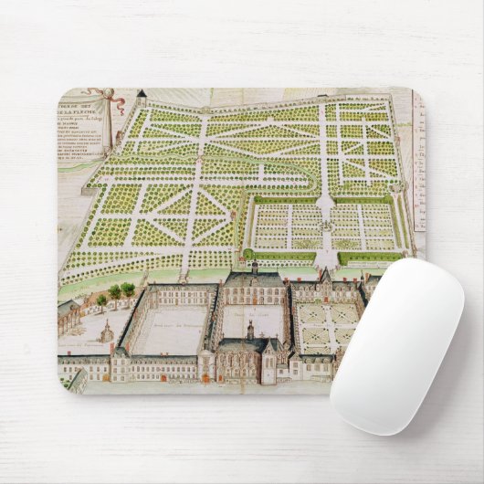 Uitzicht van het Jesuit College in La Fleche, 1655 Muismat (Met muis)