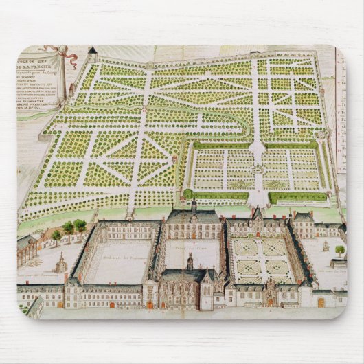 Uitzicht van het Jesuit College in La Fleche, 1655 Muismat (Voorkant)