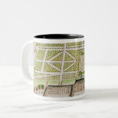 Uitzicht van het Jesuit College in La Fleche, 1655 Tweekleurige Koffiemok (Voorkant links)