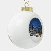 Uitzicht van het kajuitgebergte keramische bal ornament (Links)