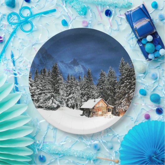 Uitzicht van het kajuitgebergte papieren bordje (Feest)