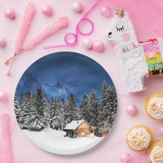 Uitzicht van het kajuitgebergte papieren bordje (Feest)