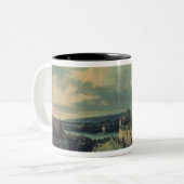 Uitzicht van het kasteel, 1753-55 tweekleurige koffiemok (Voorkant links)