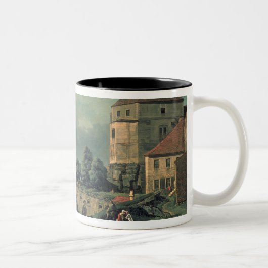 Uitzicht van het kasteel, 1753-55 tweekleurige koffiemok (Rechts)