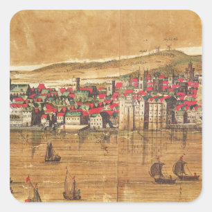 Uitzicht van het kasteel van Baynards Vierkante Sticker