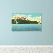 Uitzicht van het kasteel van Boldt Canvas Afdruk (Insitu (Houten vloer))