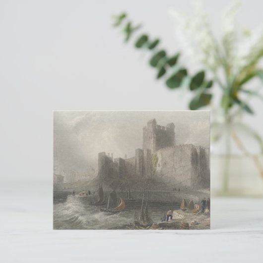 Uitzicht van het kasteel van Carrifergus Briefkaart (Staand voorkant)