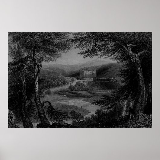 Uitzicht van het kasteel van Drumlanrig, Dumfriesh Poster (Voorkant)