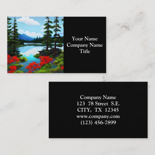 Uitzicht van het katoenlandmeer visitekaartje (Voorkant / Achterkant)