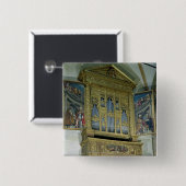 Uitzicht van het kerkorgaan, c.1590 vierkante button 5,1 cm (Voorkant /achterkant)