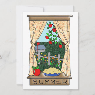 Uitzicht van het keukenvenster in de zomer kaart