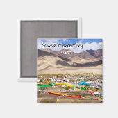 Uitzicht van het klooster Samye - Tibet, Azië Magneet (Voorkant / Achterkant)