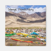 Uitzicht van het klooster Samye - Tibet, Azië Magneet (Voorkant)