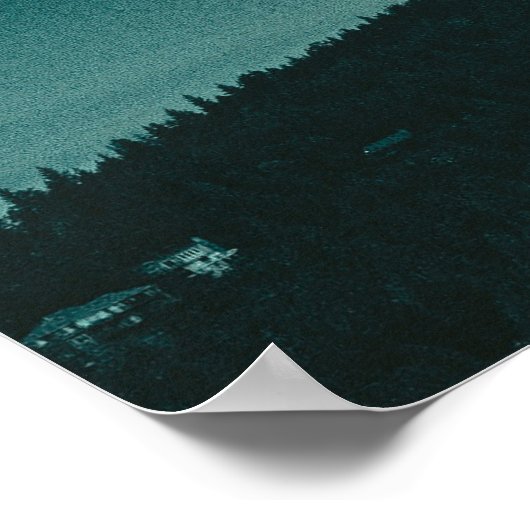 Uitzicht van het korstzonnegebergte // Oranje hemd Poster (Hoek)