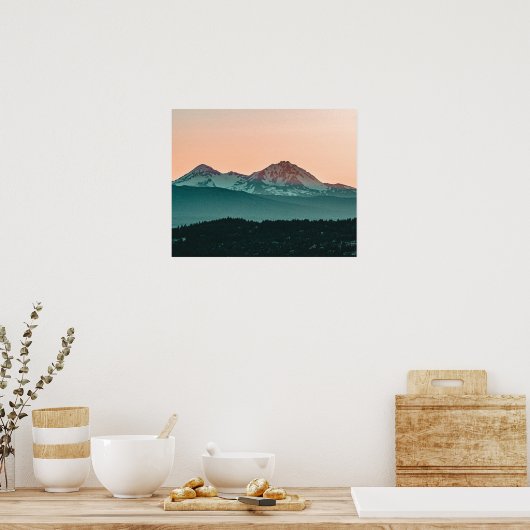 Uitzicht van het korstzonnegebergte // Oranje hemd Poster (Keuken)