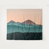 Uitzicht van het korstzonnegebergte // Oranje hemd Wandkleed (Voorkant (horizontaal))