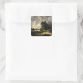 Uitzicht van het Kremlin in Bad Weather, 1851 Vierkante Sticker (Tas)