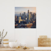 Uitzicht van het landschap met fantastisch licht poster (Keuken)