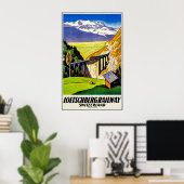 Uitzicht van het landschap op de spoorweg Loetschb Poster (Thuiskantoor)