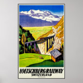 Uitzicht van het landschap op de spoorweg Loetschb Poster (Voorkant)