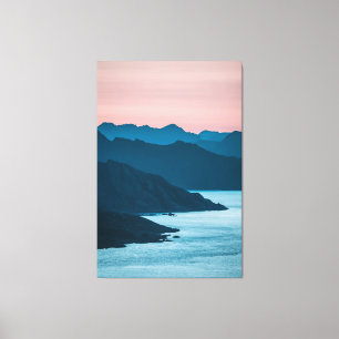 Uitzicht van het landschap van Noorwegen Canvas Afdruk