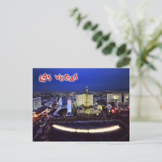 Uitzicht van het Las Vegas Strip 's nachts Briefkaart (Staand voorkant)