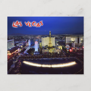 Uitzicht van het Las Vegas Strip 's nachts Briefkaart
