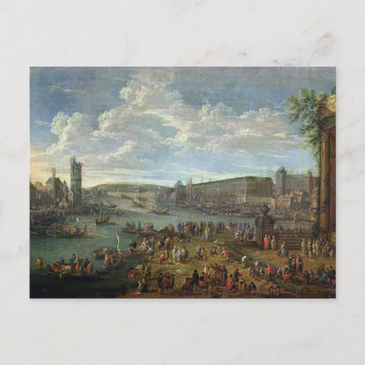 Uitzicht van het Louvre en de Tour de Nesles Briefkaart (Voorkant)