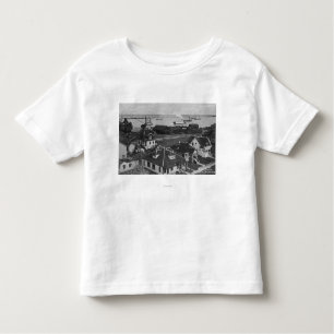 Uitzicht van het luchtwater van de eilanden en de  kinder shirts