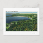 Uitzicht van het Massabesic Lake bij de stad Briefkaart (Voorkant)