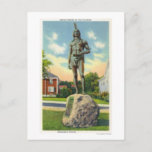 Uitzicht van het Massasoit standbeeld # 2 Briefkaart (Voorkant)