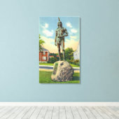 Uitzicht van het Massasoit standbeeld # 2 Canvas Afdruk (Insitu (Houten vloer))