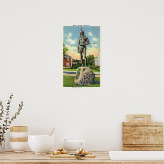 Uitzicht van het Massasoit standbeeld # 2 Poster (Keuken)