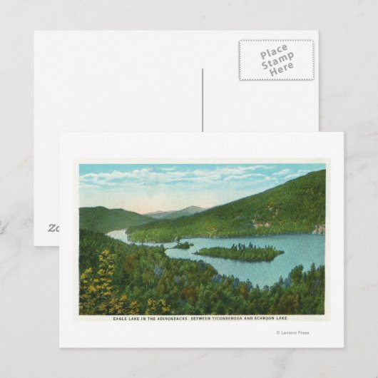 Uitzicht van het meer briefkaart (Voorkant / Achterkant)