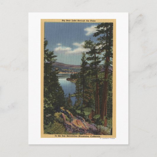 Uitzicht van het meer door de pijnbomen # 2 briefkaart (Voorkant)