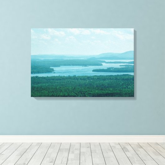 Uitzicht van het meer en de bergen canvas afdruk (Insitu (Houten vloer))