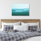 Uitzicht van het meer en de bergen canvas afdruk (Insitu (Slaapkamer))