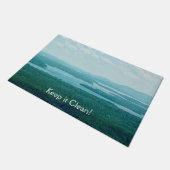 Uitzicht van het meer en de bergen deurmat (Schuin)