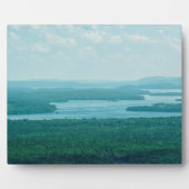 Uitzicht van het meer en de bergen fotoplaat (Voorkant)