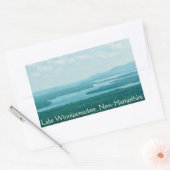 Uitzicht van het meer en de bergen rechthoekige sticker (Envelop)