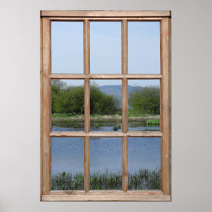 Uitzicht van het meer en van de Hills van een Vens Poster