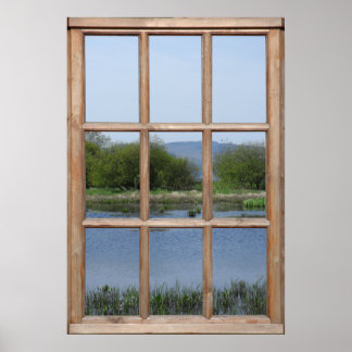 Uitzicht van het meer en van de Hills van een Vens Poster